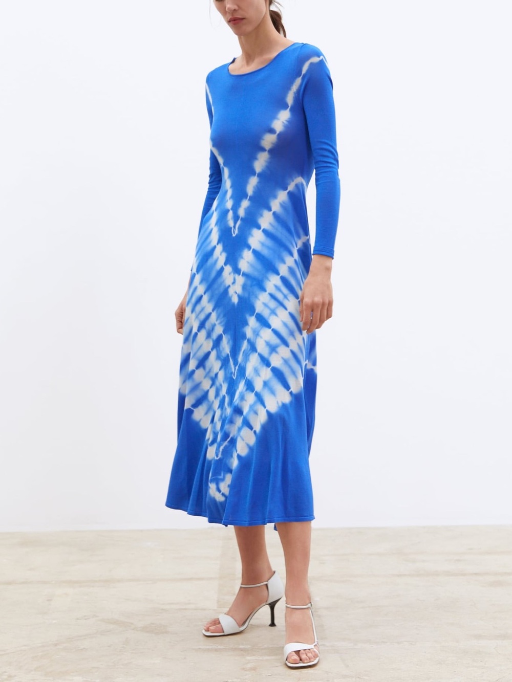 NWT Zara Knit Tie-Dye Long Sleeve Open-Back Midi Dress – Size Medium